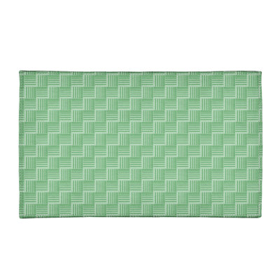 Tapis à rayures bleues monochrome basketweave