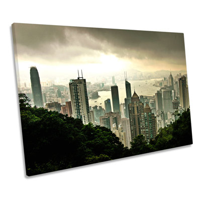 Hong Kong City - Wrapped Canvas Art Prints