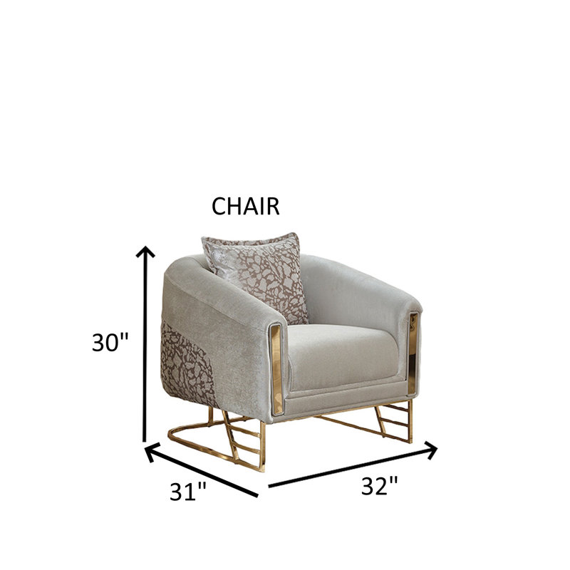 Heinke 4 - Piece Velvet Living Room Set, Cream