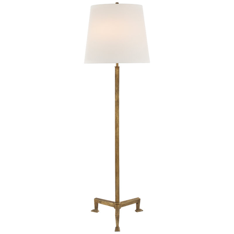 Thomas O'Brien Parish Floor Lamp, Gilded Iron, Fabric