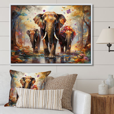 Art asiatique, éléphants thaïlandais VII, reproduction d'art sur toile