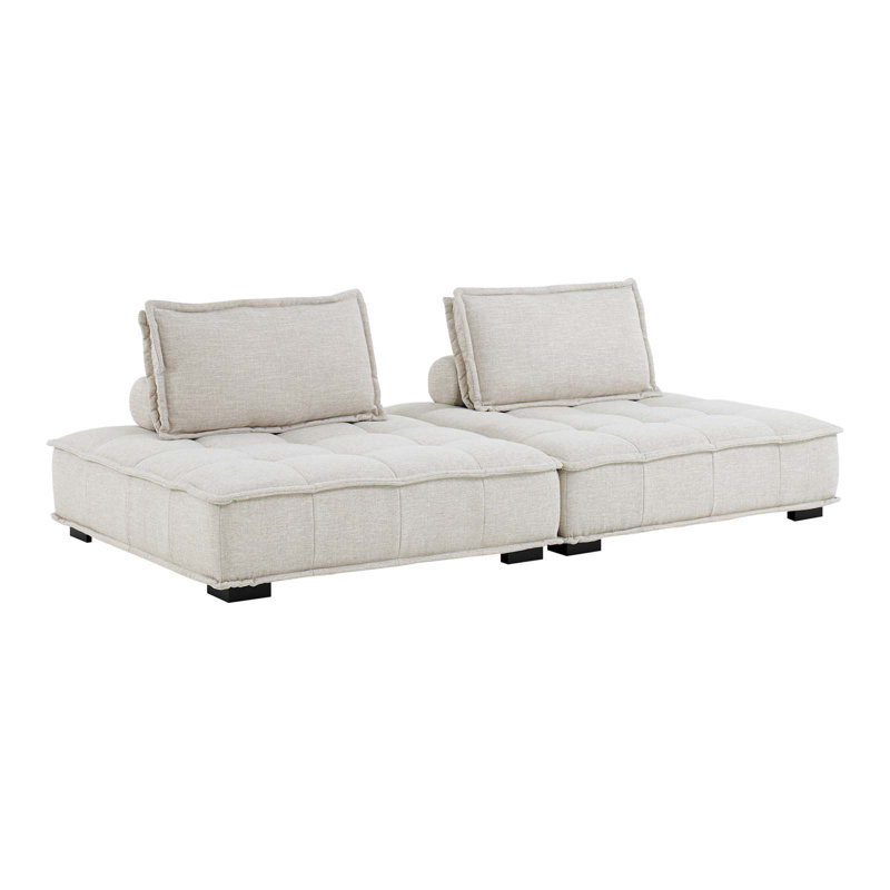 Causeuse 2 pièces Saunt, 100 % polyester beige