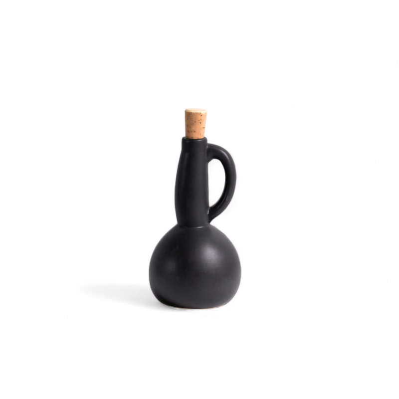 Distributeur d'huile d'olive en grès | Dadasi 15 oz, Noir