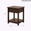 Élégante table de chevet contemporaine en wengé-354515943