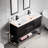 Azai 48" Double Sink Bathroom Vanity with Resin Top, Faucet, Open Shelf, Metal Frame-1250762487