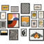 Décoration murale éclectique sans cadre : estampes d'art modernes et maximalistes, esthétiques rétro, abstraites, style Bauhaus, affiches de galerie
