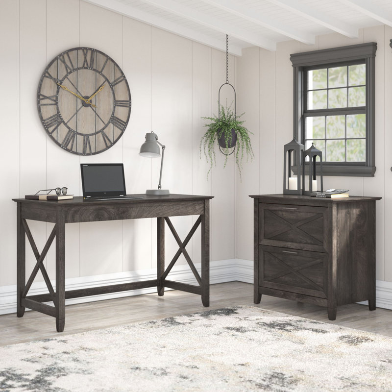 Ozro Writing Desk, Dark Gray Hickory