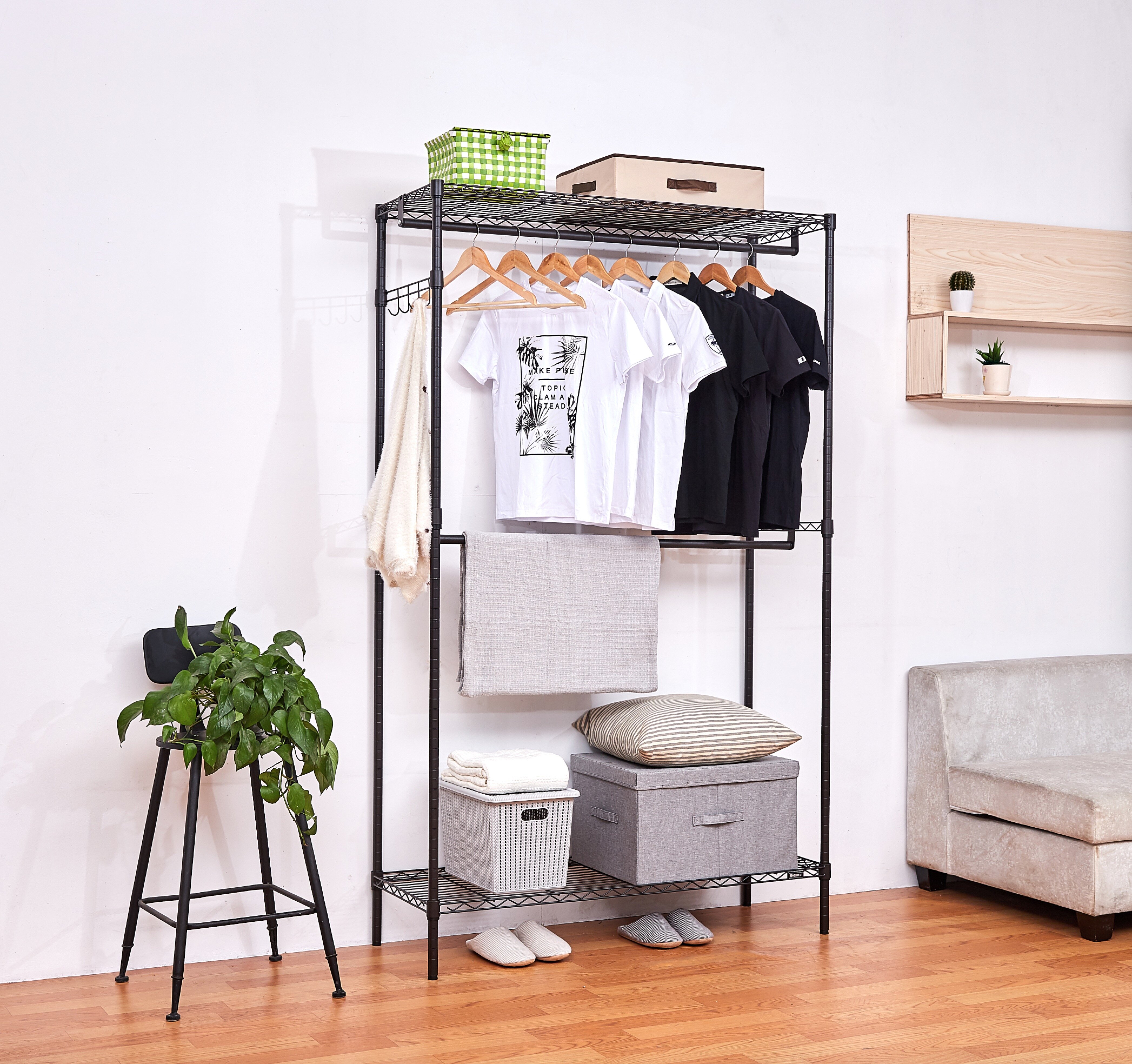 Rebrilliant Wogina 19.75'' Fabric Clothing Rack | Wayfair