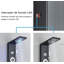 LED Shower Panel Column Tower Stainless Steel Mixer Set Massage Body Jets Black