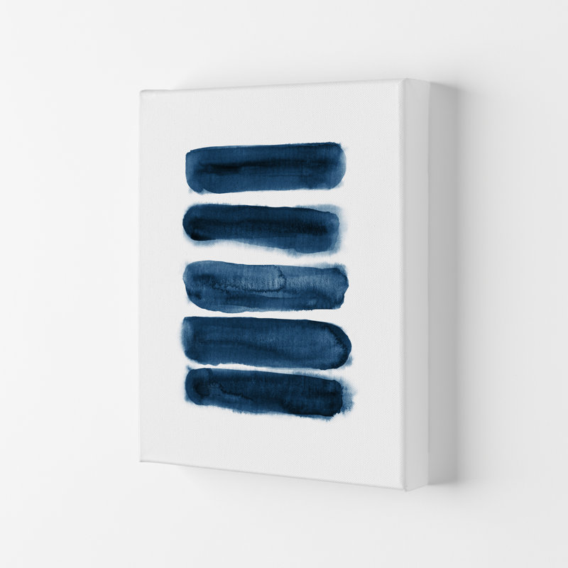 Blue Watercolour Strokes - Print, Wrapped Canvas, 29.7 cm H x 21 cm W x 4 cm D