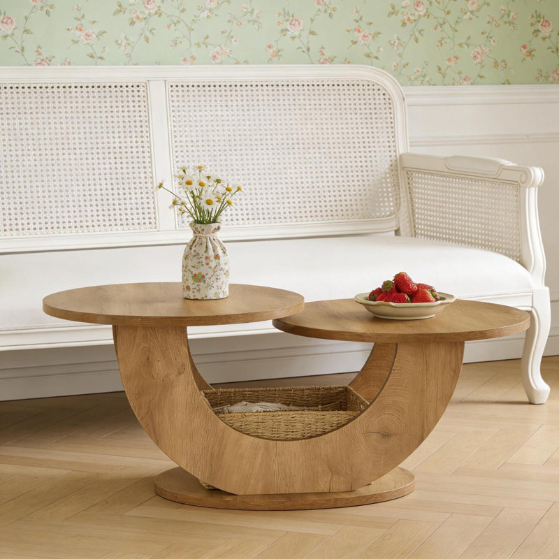 Table d'appoint centrale, table basse, table basse à 2 niveaux