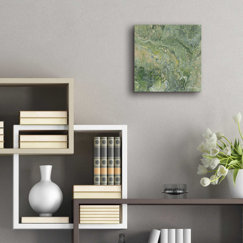 «Abstract in Seafoam III» par Cindy Jacobs, art mural en verre acrylique, H 12 po x l 12 po x P 0,13 po