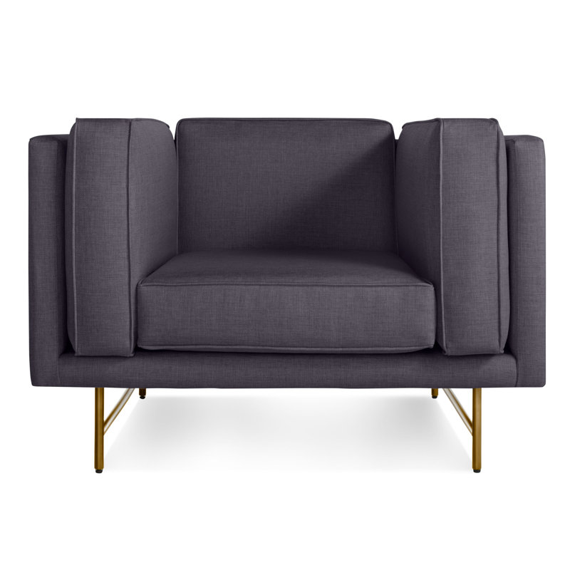 Bank Club Chair, Lava Polyester Blend, Antiqued Brass