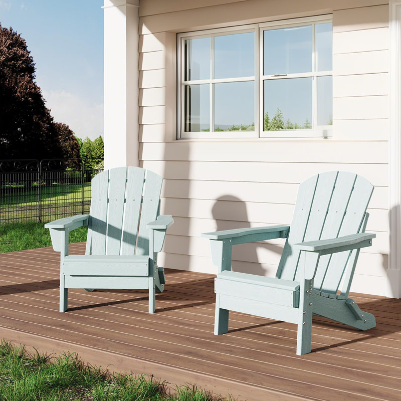 Wood Outdoor Adirondack Chair, Blue