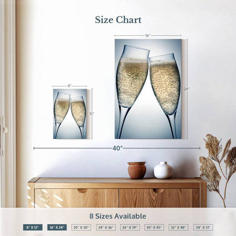 Yarlin Toasting Champagne, 12" H x 8" W