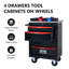 Chariot à outils à tiroirs avec roulettes