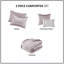 Édredon 5 pièces rosé double / grand - velours froissé, 2 taies décoratives et coussins décoratifs