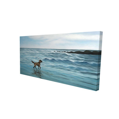 Chien sur la plage - Art sur toile marine pour la décoration intérieure