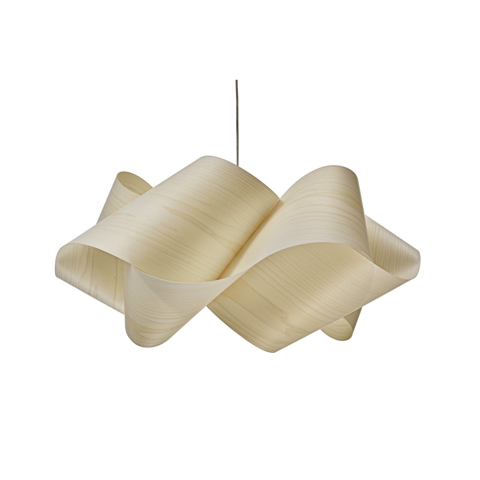 Swirl Single Light Dimmable Pendant, Ivory White, E26, Nickel