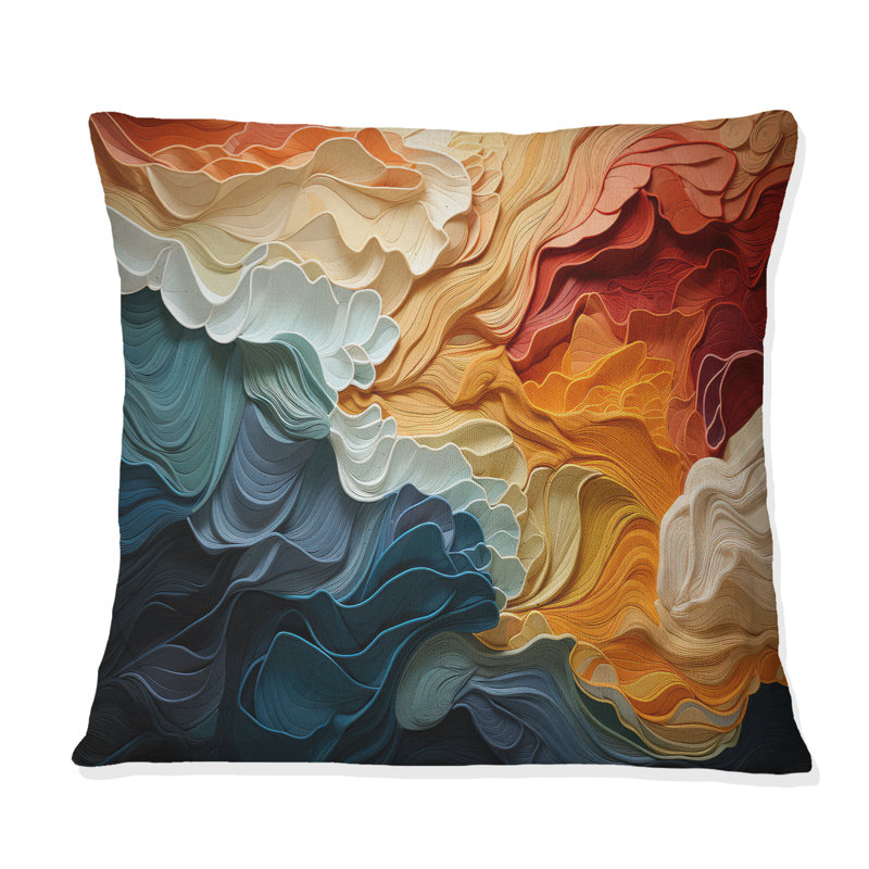 Biomorphism Forms V - Modern Printed Throw Pillow, Square, 18"H x 18"W