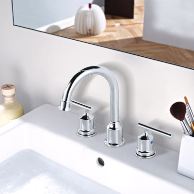 2-handle Bathroom Faucet with Drain Assembly