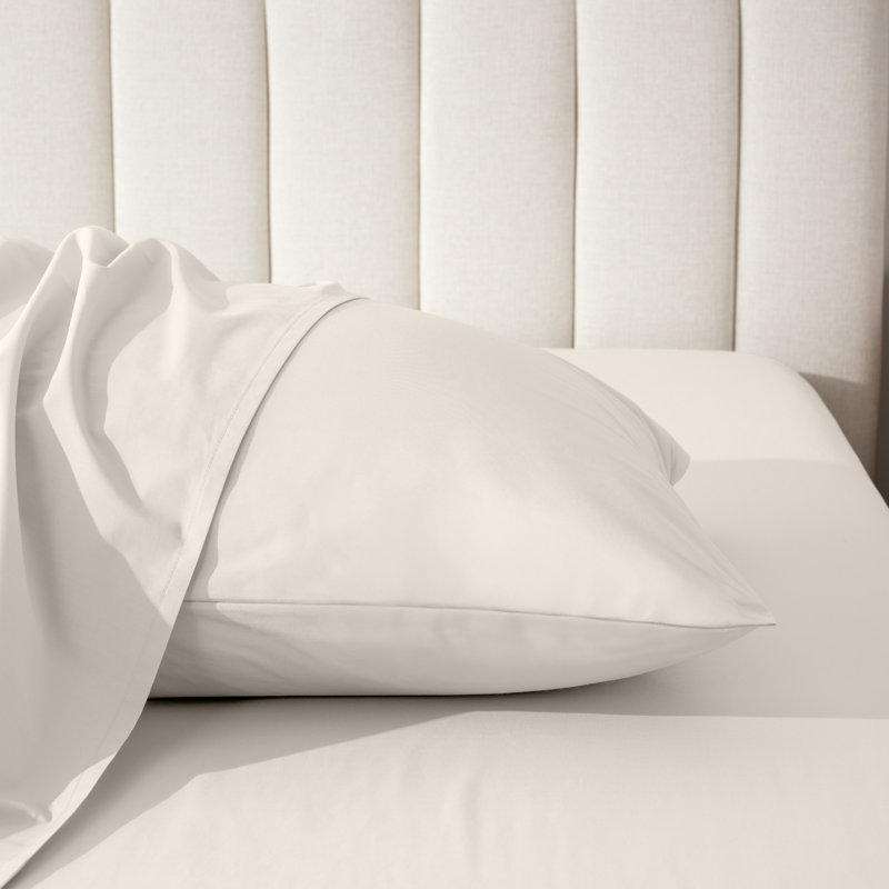 Organic 100% Cotton Percale Pillowcase, 2 King Pillowcases, French Beige