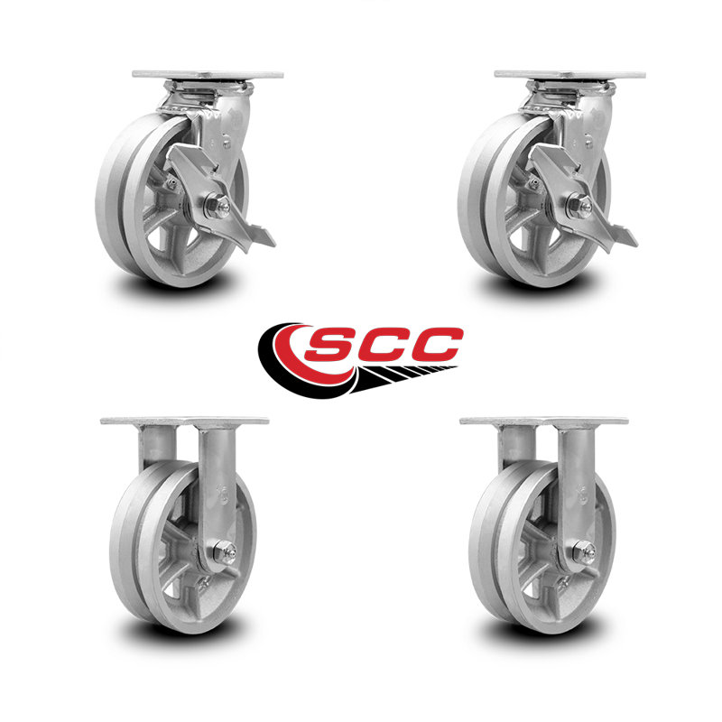 4-Piece Semi Steel Caster Set