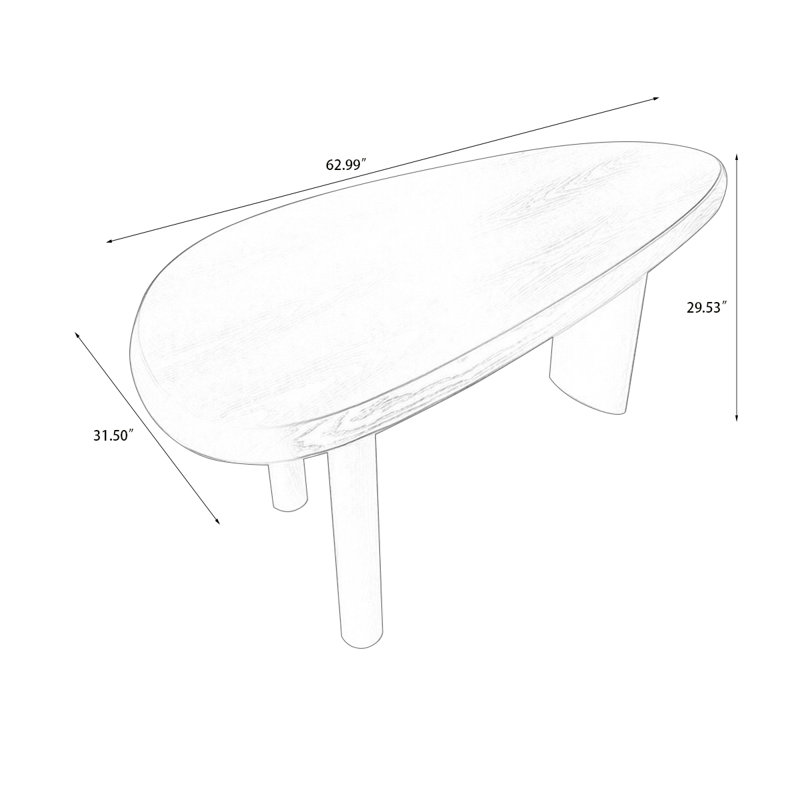 Tables de salle à manger en bois massif noir Specialty, H 29,53 po x L 62,99 po x l 31,5 po