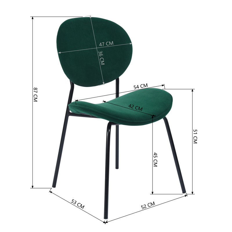 Alaya 137.2cm H Velvet Upholstered Side Chair, Green