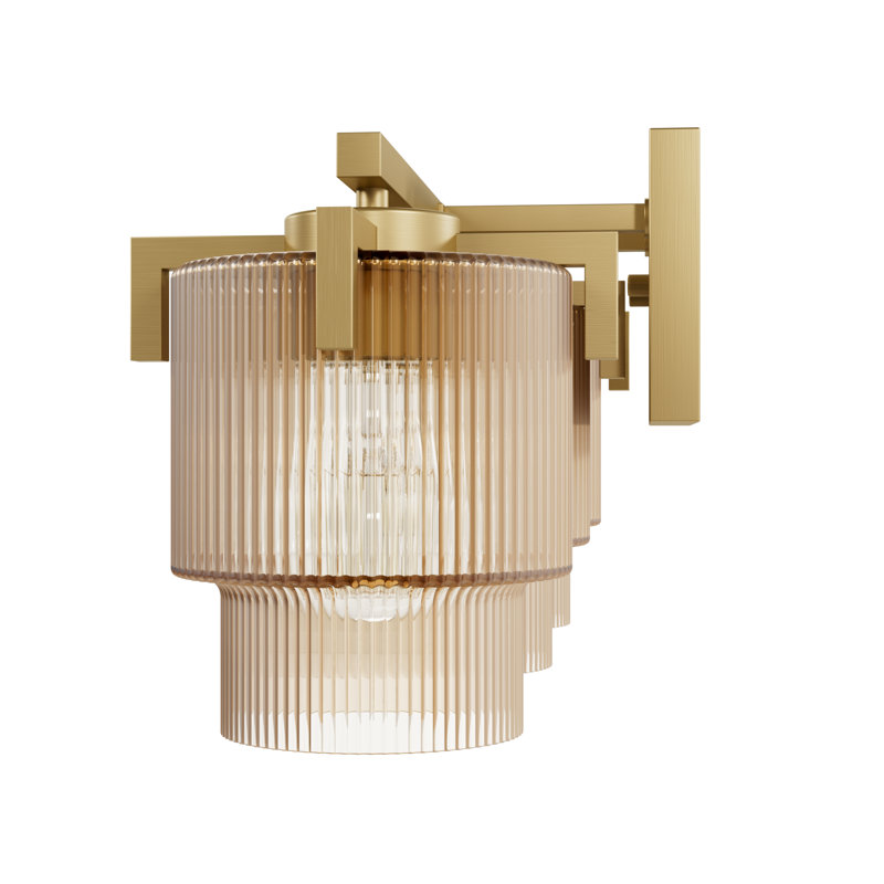 Hunter x Jasmine Roth Ontario 3 Light Bathroom Vanity Wall Light Fixture, Amber, Luxe Gold