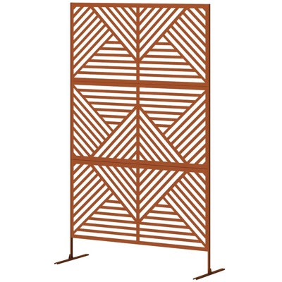 Metal Outdoor Privacy Screen,Decorative Privacy Fence Screen,Climbing Plant Trellis with Stand