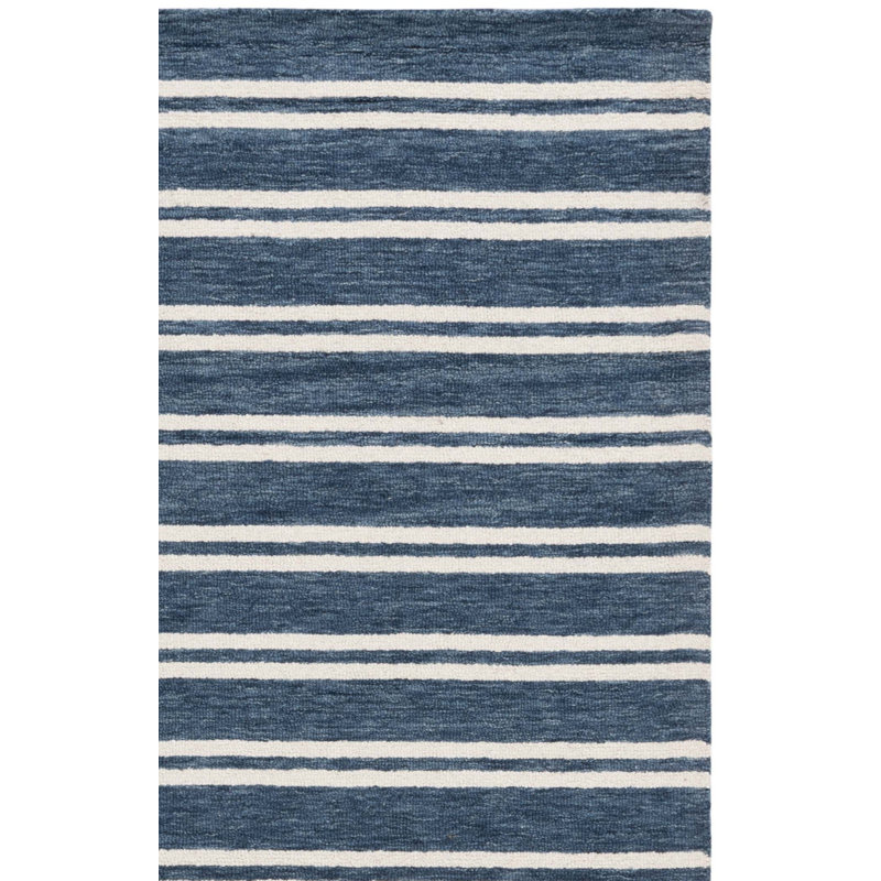 Tapis rayé en laine et coton touffeté à la main Mclaughlin, Carré 6 pi