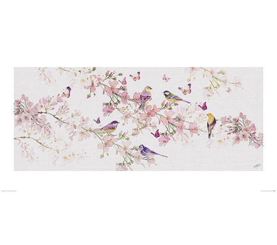 Birds And Blossom - Wrapped Canvas Print