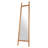 70" Natural Solid Wood Leaning Geometric Framed Standing Mirror