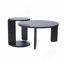 Ensemble de 2 tables basses gigognes rondes en bois de 32,68 pouces et 83 cm de diamètre avec 2 tables de bout, plateau en placage de chêne noir résistant à l'eau et ensemble de tables d'appoint en polyuréthane résistant à l'usure pour le salon, la salle d'étude