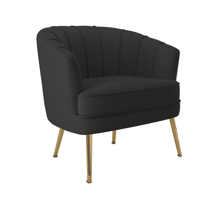 Fauteuil l 27 po Walsall, Velours noir