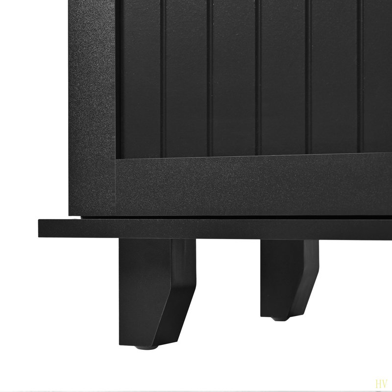 Someries Kitchen Island Set with Drop Leaf, 2 Stools, Storage Cabinet, Drawers and Towel Rack, Black