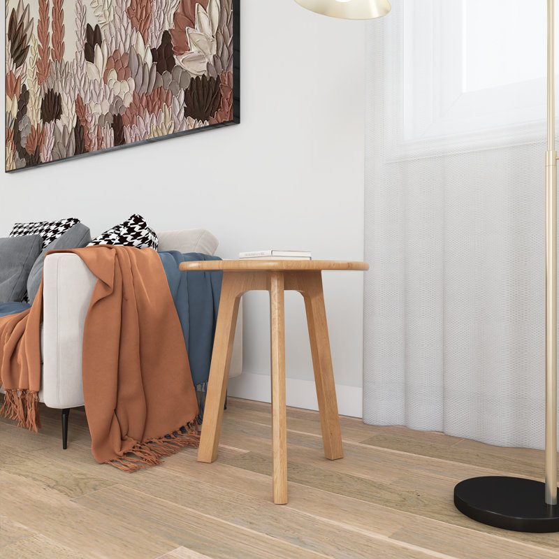 Kella Solid Wood End Table, Natural Wood