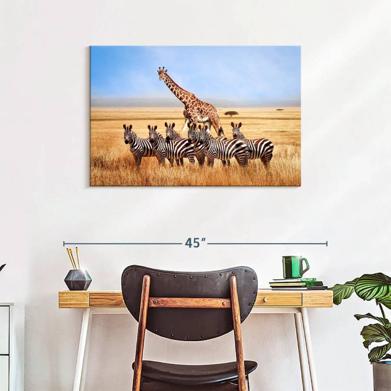Ronce de zèbres et de girafes d'Afrique, H 24 po x l 36 po