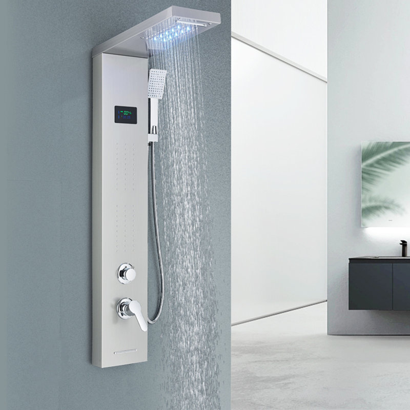Pomme de douche à panneau fixe 44,8 po, Nickel brossé