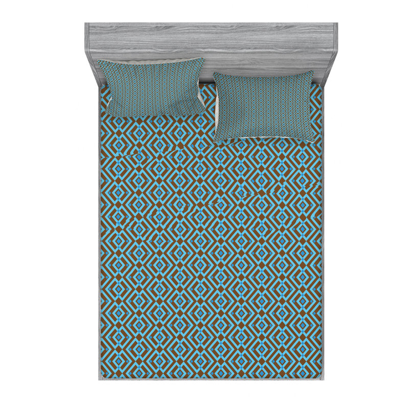 Ensemble de draps géométriques imbriqués, Ensemble de draps pour lit double avec un drap-hou