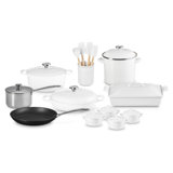 Le Creuset Mixed Material Cookware Set 20pc. - White, Crucible Ss Knob