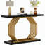 Console en faux marbre, canapé d'appoint 40 "avec base géométrique en métal-1400504568-1400504580-1400504583