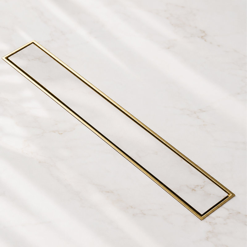 24" Linear Shower Drain, Brushed Gold