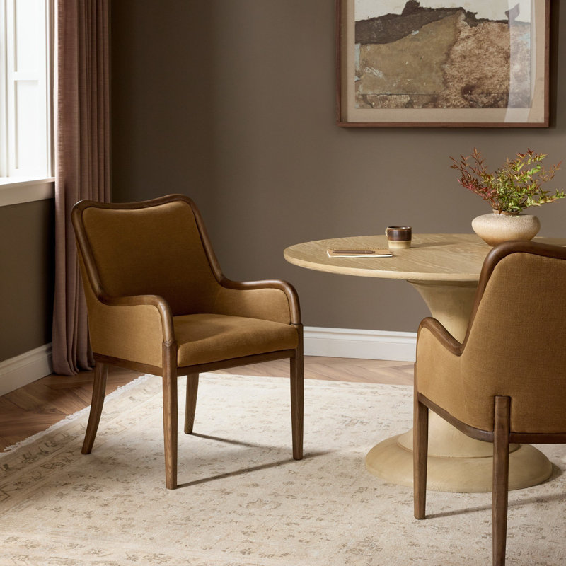Hollen Upholstered Armchair, Broadway Gilt