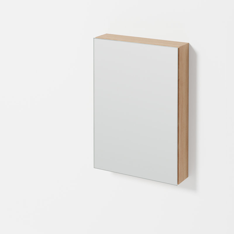 Faso 420mm W 15240mm H Surface Frameless Medicine Cabinet Mirror 2 Adjustable, Oak