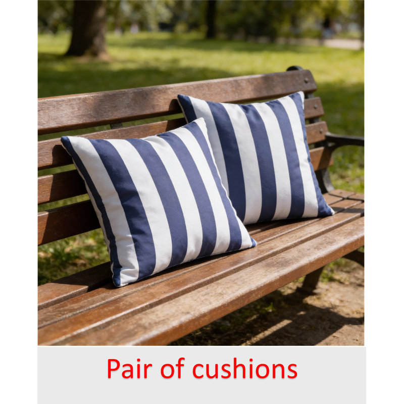 Indoor / Outdoor Square Cushion, Blue/White