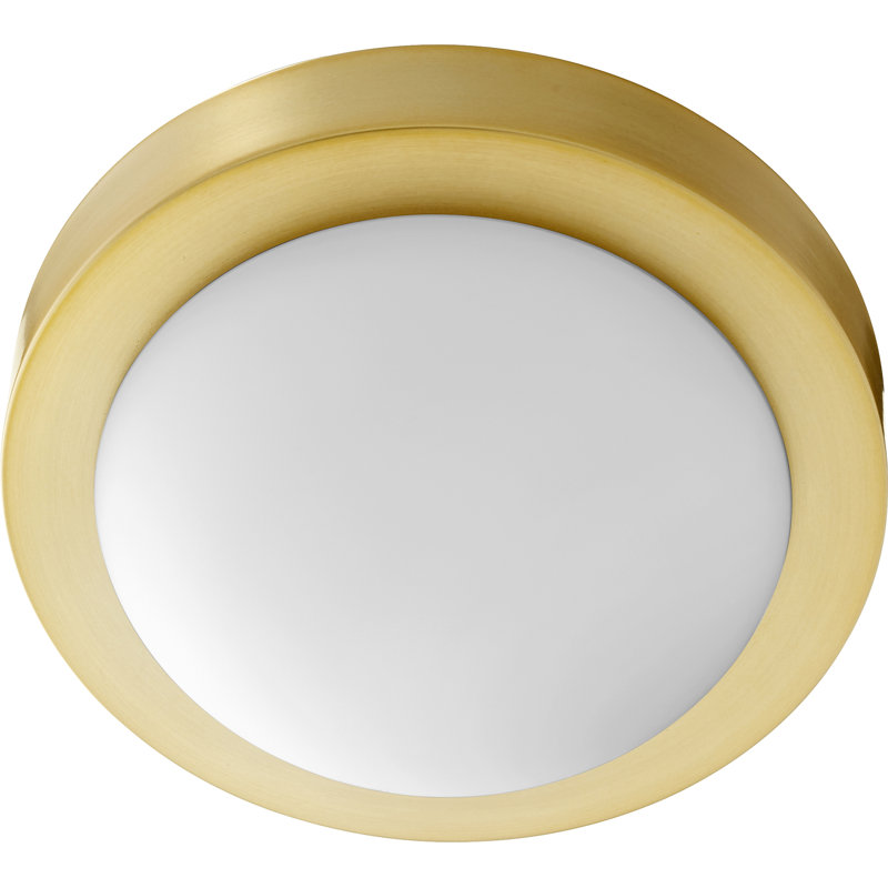 Ascalon Glass Flush Mount, Aged Brass