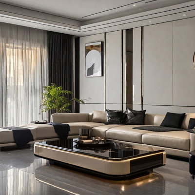 Simple glass-faced Italian-style coffee table by Orren Ellis
