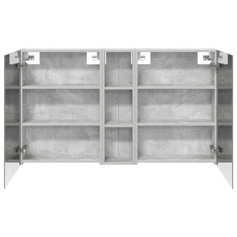 W H Wall Mounted Required Medicine Cabinet Mirror 6, 70cmH x 120cmW x 14.5cmD, Light Grey